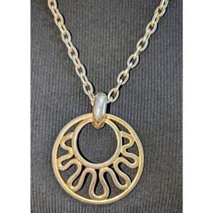 Vintage Sarah Coventry Golden Nile 50  Gold Tone Pendant Necklace 24 inch Chain